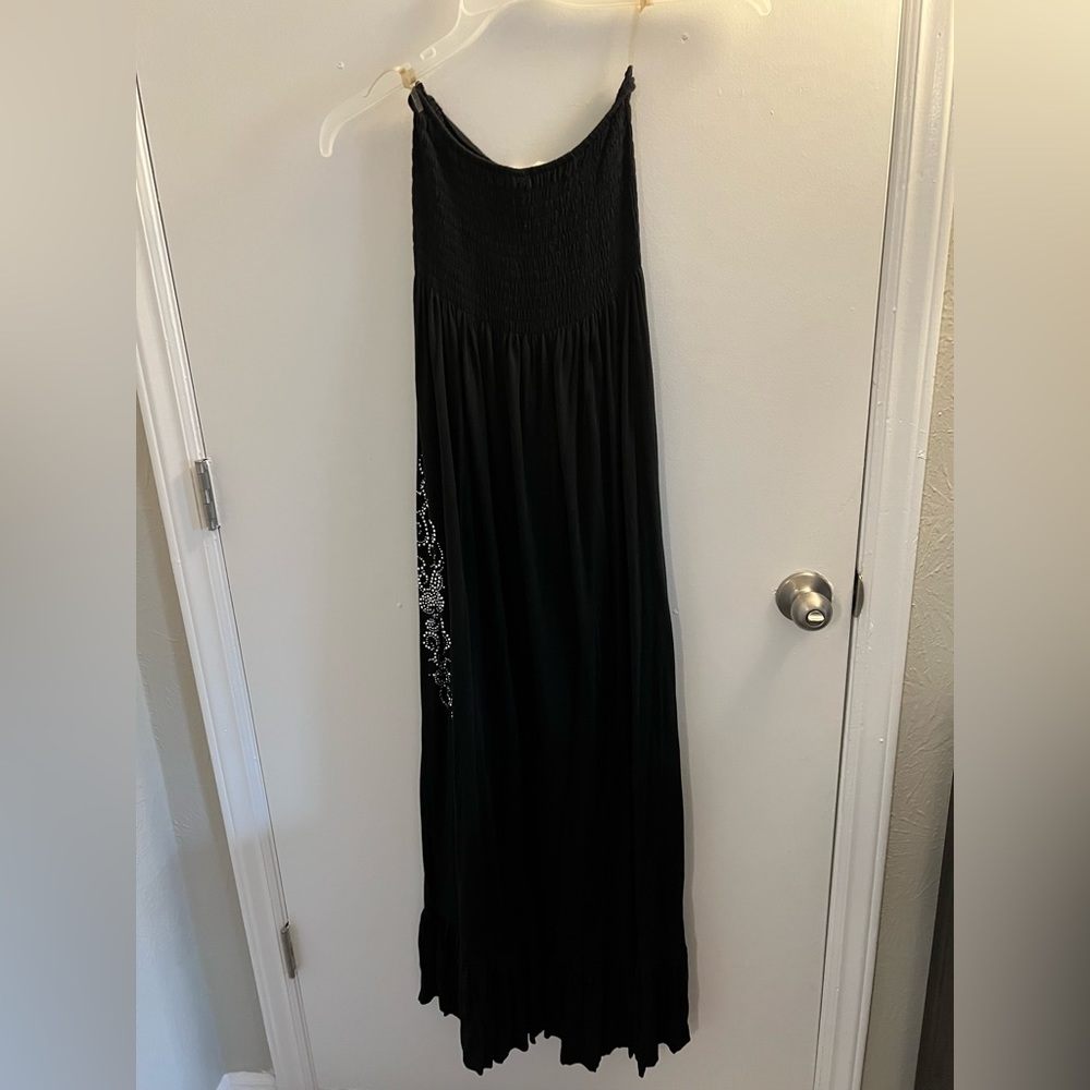 Strapless Black Maxi Dress